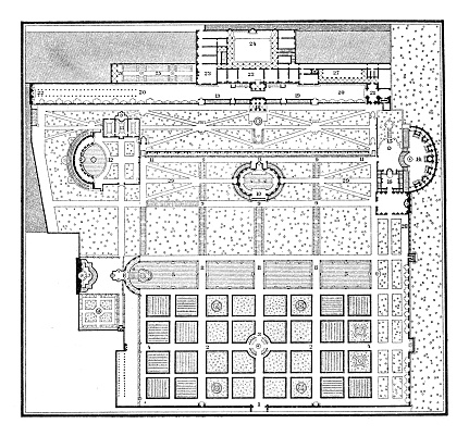 Floor plan of the Villa d'Este, Tivoli near Rome