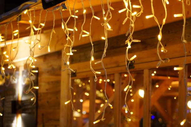 istock Warm illuminated wooden chalet 1839731283