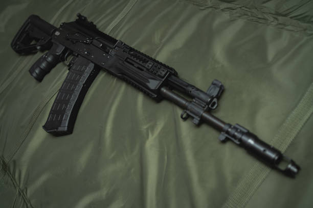 istock Modern rusdian military assault rifle ak12 . 1839762442