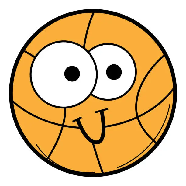 Vector illustration of Funny basketball ball cartoon illustration