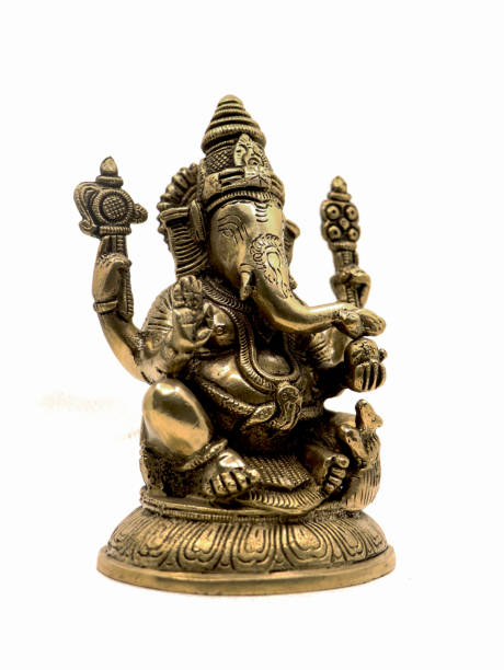 istock lord ganesh with four hands sitting brass statue 1839777577