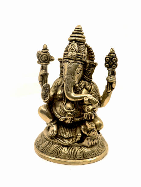istock lord ganesh with four hands sitting brass statue 1839778089