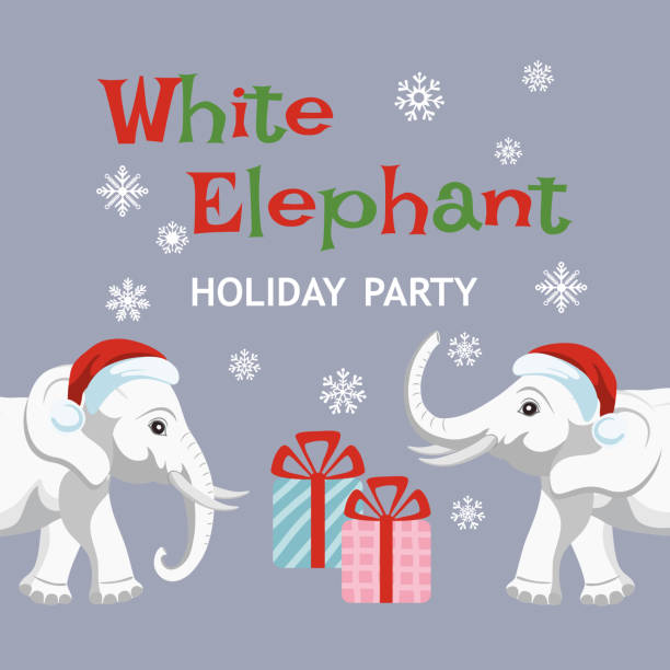 istock Invitation to the White Elephant Christmas Party. 1839779752
