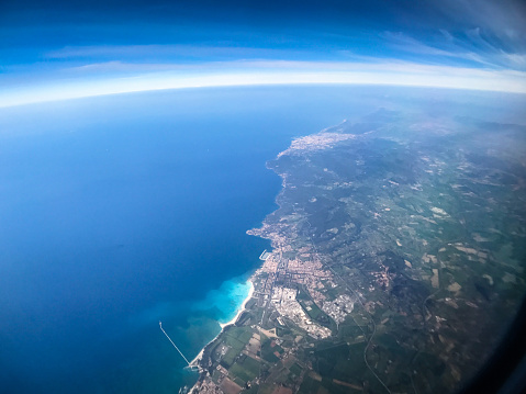 italian coastline from the plane