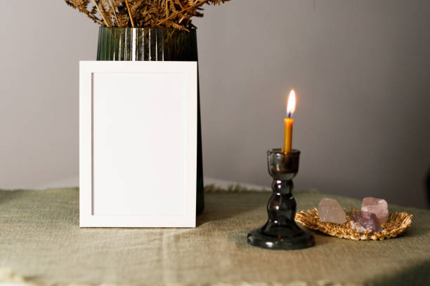 istock Mockup with candle and stones 1839819627