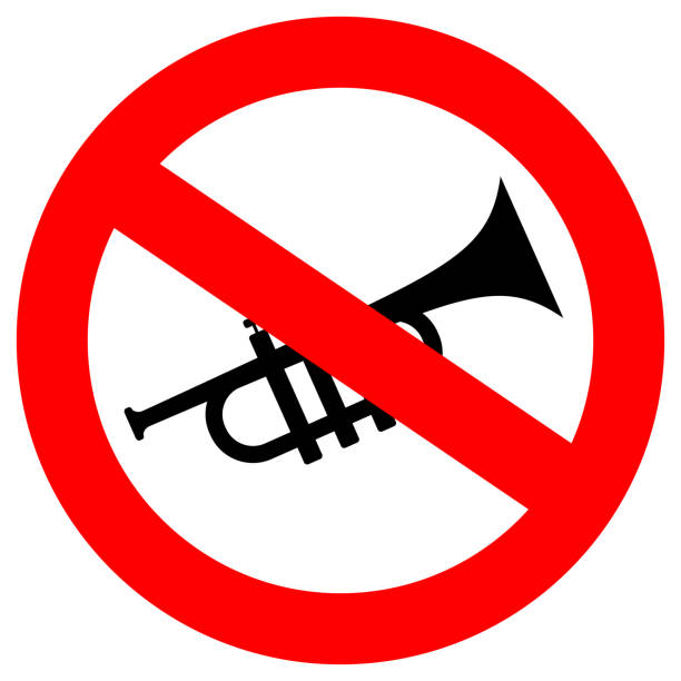 ホーンや大きな音のベクトル記号はありません - do not disturb sign audio点のイラスト素材／クリップアート素材／マンガ素材／アイコン素材
