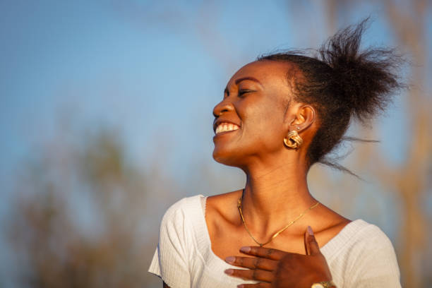 istock Beautiful curly haired black woman portrait. 1839909777