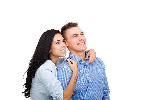 coppia felice sorriso - lifestyles toothy smile care beauty foto e immagini stock