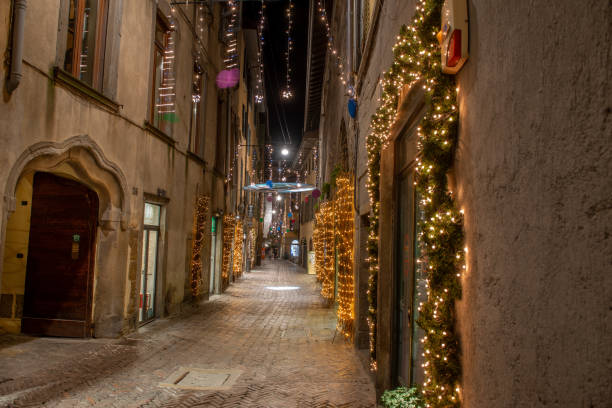 istock Ancient Bergamo street illuminated for Christmas 1839918113