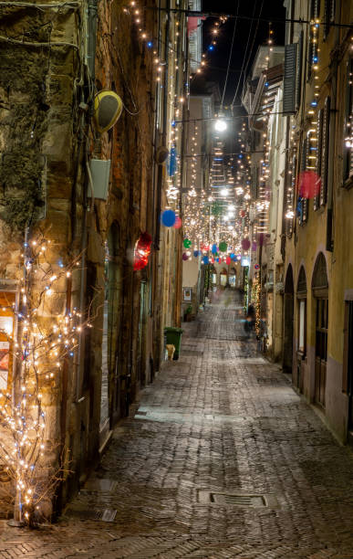 istock Ancient Bergamo street illuminated for Christmas 1839918129