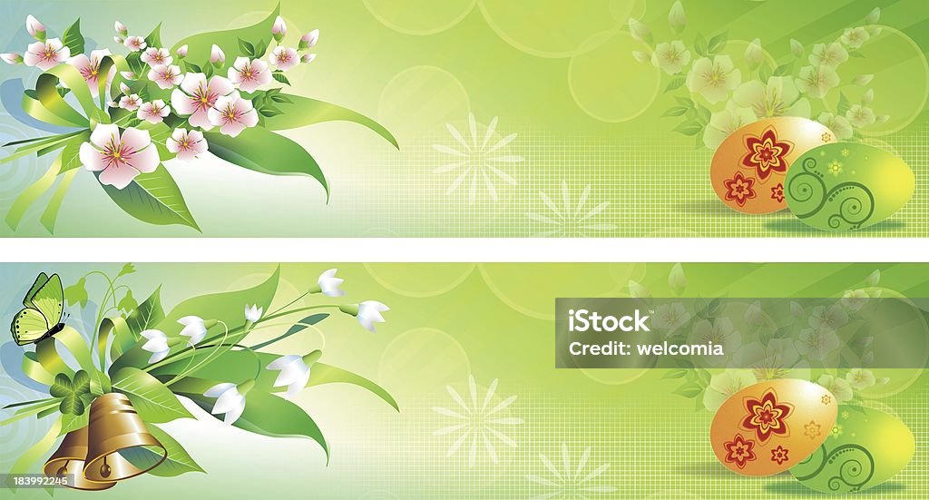 Ostern-Banner - Lizenzfrei Blatt - Pflanzenbestandteile Stock-Foto