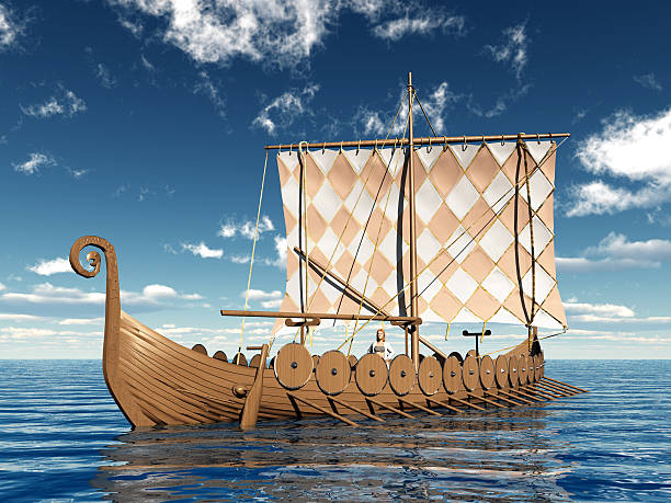 barco de vikingos - drakkar fotografías e imágenes de stock