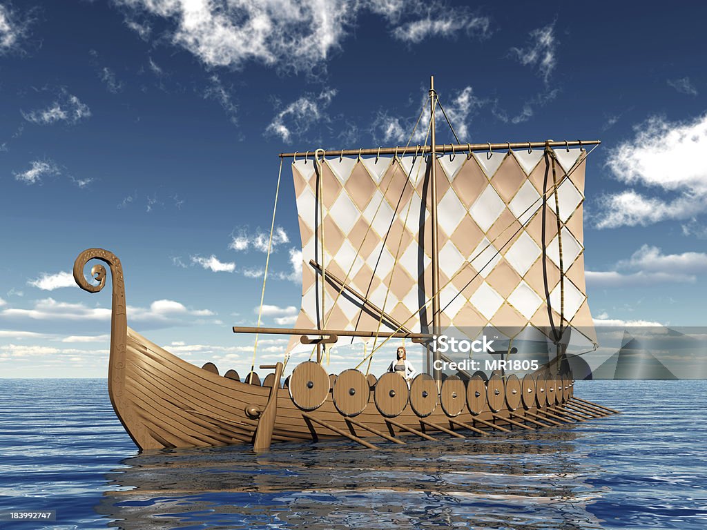 Viking Ship Computer generated 3D illustration with a Viking Ship Viking Ship Stock Photo