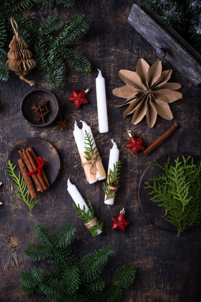 istock Procass of decorating Christmas advent candles 1839930914