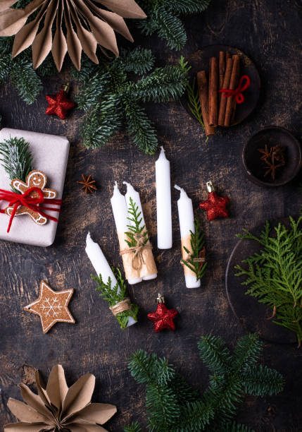 istock Procass of decorating Christmas advent candles 1839931461