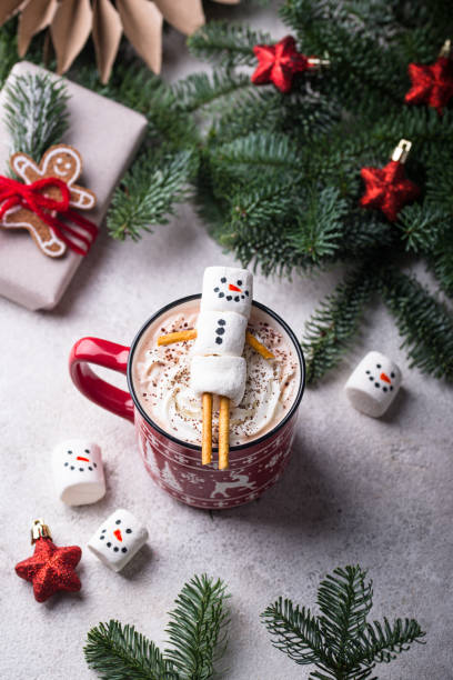 istock Hot chocolate with snowman marshmallow 1839931969