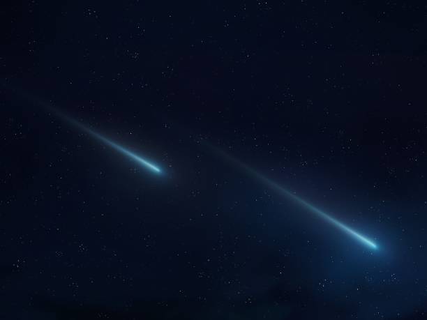 istock Burning meteors in the sky. Shooting stars at night. 1839939311
