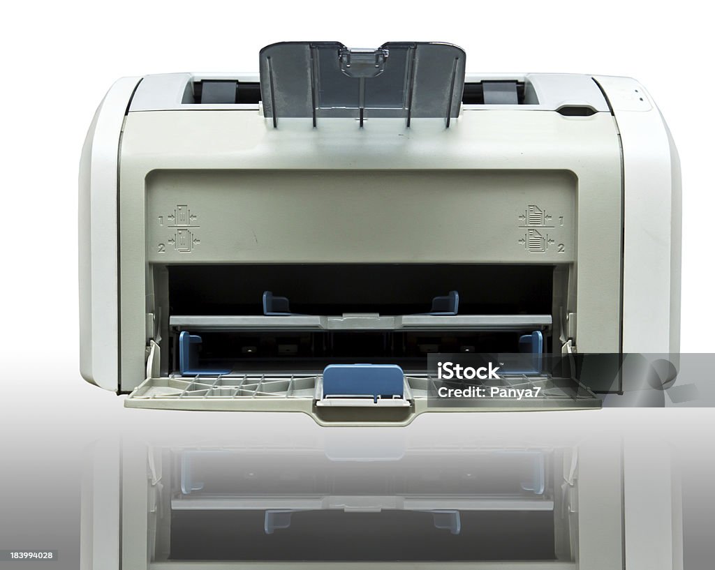 Laserjet Printer Laserjet printer for home office on white background. Black Color Stock Photo