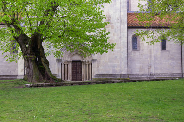 istock Church door with a tree in front of it 1839949269