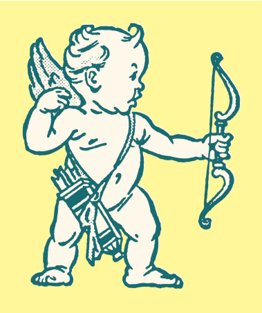 Cupid Aiming Bow and Arrow
