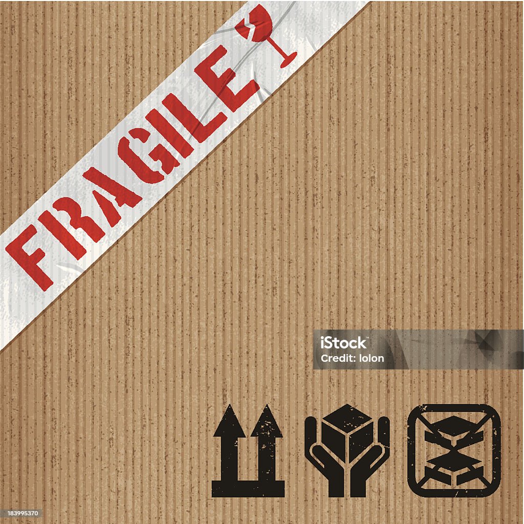 fragile adhesive tape on cardboard with rubber stamps Cardboard and tape background. Layered EPS10 with global colors and transparencies. Individual textures and elements. Hi-res JPG and AICS3 files included. Related images linked below. http://i161.photobucket.com/albums/t234/lolon5/packagingelements_zps82cd4008.jpg Adhesive Tape stock vector