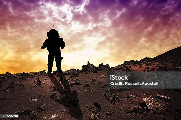 Astronaut To Mars Stock Photo - Download Image Now - Astronaut, In Silhouette, Mars - Planet