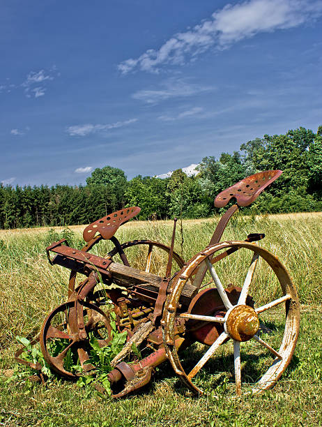 istock Traditional rusty horse powered grass mower & haymaker 183996062