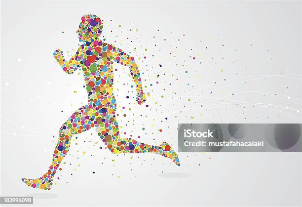 Pixel Homem Em - Arte vetorial de stock e mais imagens de Desporto - Desporto, Estilo de vida saudável, Correr