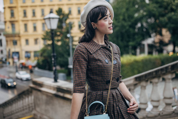 istock Beautiful woman in city 1839977532