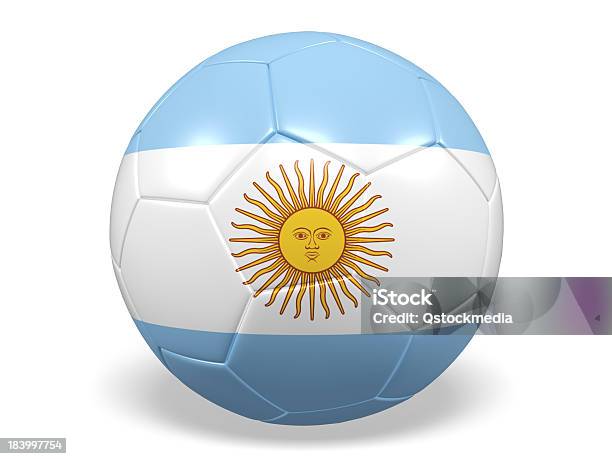 Футбол Мяч С Флагом Аргентины — стоковые фотографии и другие картинки Аргентина - Аргентина, Белый, Ворота вратаря - спортивное оборудование