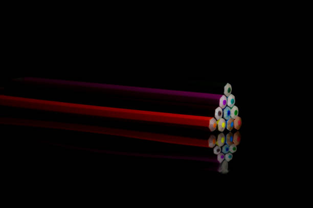 Abstract lights on pencils.