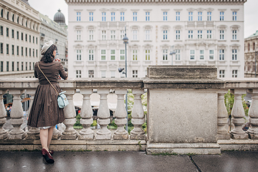 Modern young woman enjoying in Vienna.