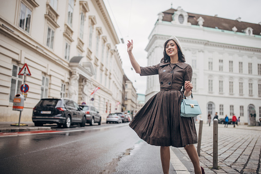Modern young woman enjoying in Vienna.