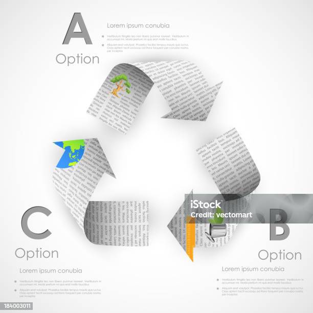 Simbolo Di Riciclo In Quotidiano - Immagini vettoriali stock e altre immagini di Allerta - Allerta, Ambiente, Astratto