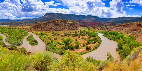 A bend in the Rio Chama near Abiquiu, New Mexico