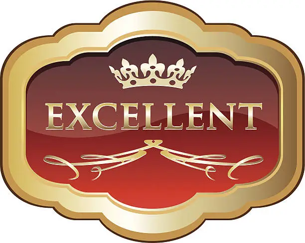 Vector illustration of Excellent Red Label Award