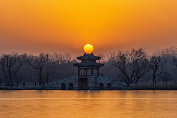 Sunset at the Summer Palace in Beijing, China