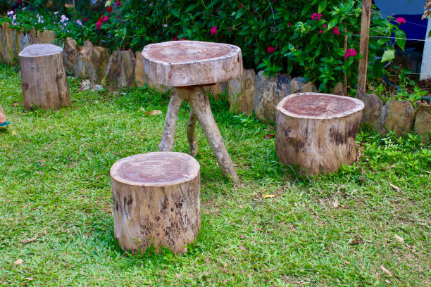istock Homemade wooden table and chairs. 1840038826