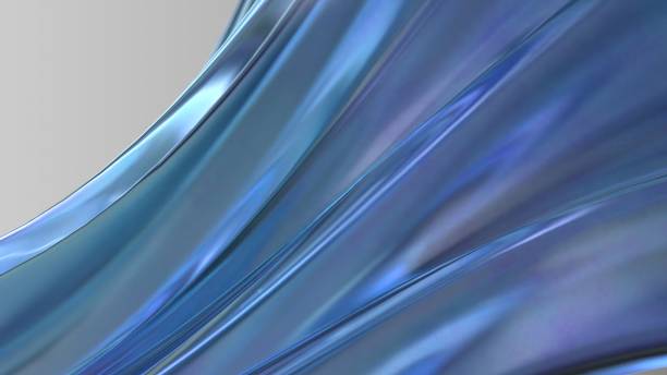 istock Water, ice, crystal objects Contemporary art drawn with beautiful and refreshing Bezier curves Elegant and modern 3D Rendering abstract background 1840045928