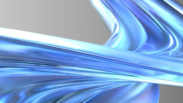 istock Water, ice, and Crystal objects. Modern artistic curves made with refreshing Bezier curves. Elegant and modern 3D Rendering abstract background. 1840060565
