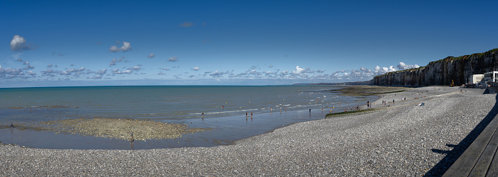 Saint-Valery-en-Caux beach in summer, Normandy, France
