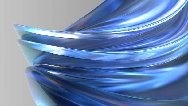 istock Water, Ice, Crystal Objects Transparent Cool Luxury Contemporary Bezier Curve Elegant Modern 3D Rendering Abstract Background 1840067633