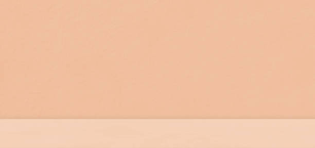 istock Empty orange cream beige room studio for product presentation. Autumn background. Summer tropical backdrop. Cosmetic showroom. 1840071497