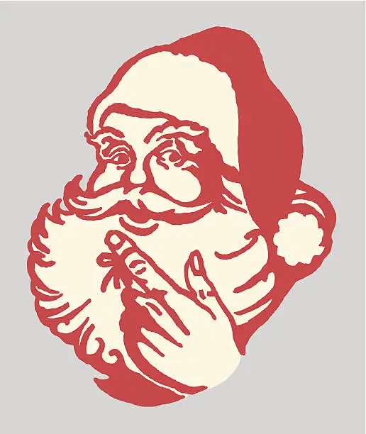 Vector illustration of Santa Claus with String on Finger as Reminder