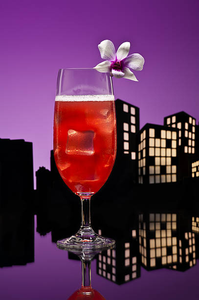 istock Metropolis Singapore Sling cocktail in city skyline setting 184007407