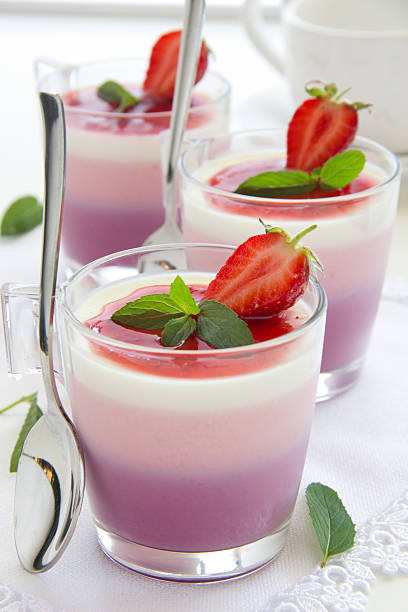 istock Panna cotta with strawberries and blueberries. 184008274