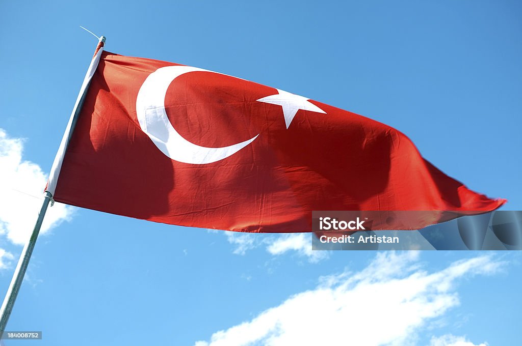 Drapeau turc - Photo de Bleu libre de droits