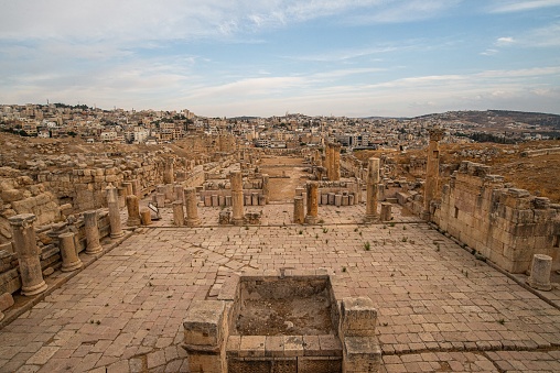 Jerash in Jordan was founded in 2nd Century BC but took off under the Roman rule. It is one of the best preserved Roman city in the world