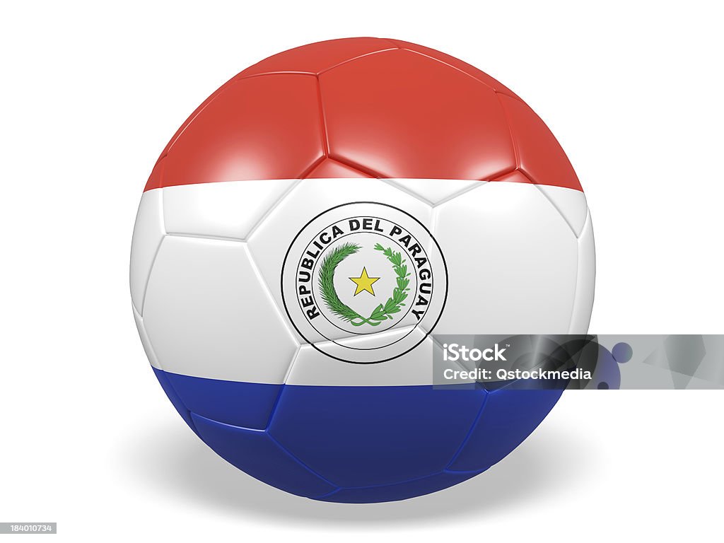 Fútbol/pelota de fútbol con la bandera del Paraguay. - Foto de stock de Bandera libre de derechos