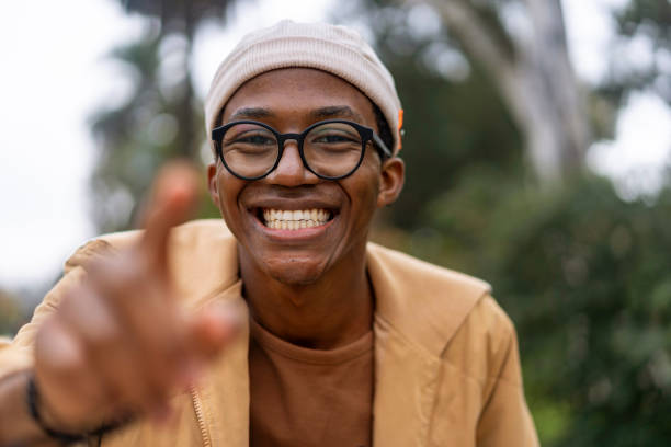 istock Portrait of young man pointing at camera 1840109882